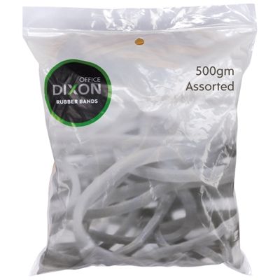 DIXON RUBBER BANDS 500GM ASSORTED