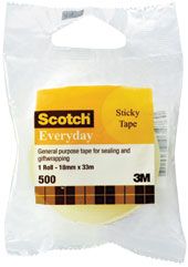 SCOTCH TAPE EVERYDAY CLEAR 18 X 33M