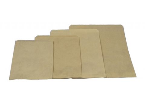 FLAT PAPER BAG BROWN NO7 255X300MM PK500