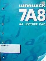 WARWICK LECTURE PAD 7A8 A4 UNRULED