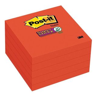 POST-IT SUPER STICKY NOTES 654-5SSRR RED