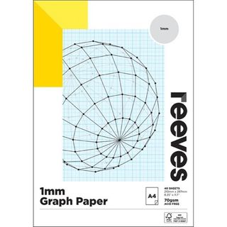 REEVES GRAPH PAPER PAD A4 1MM QUAD