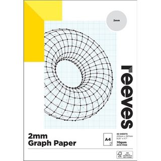 REEVES GRAPH PAPER PAD A4 2MM QUAD