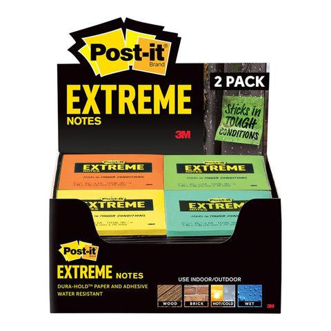 Post-it Extreme Notes 76x76mm Asstd 2pk.