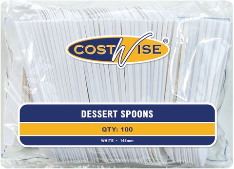 Costwise Dessertspoon Plastic Pkt 100