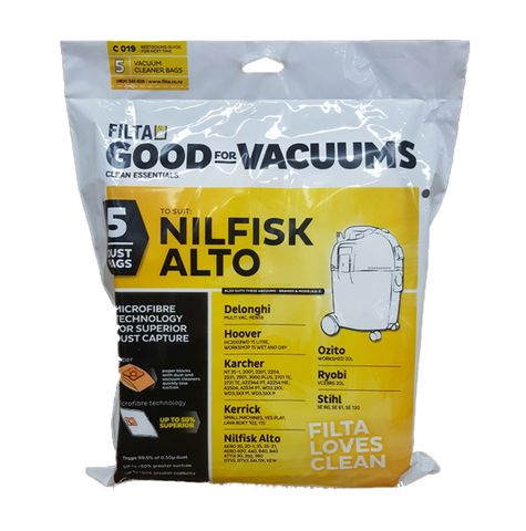 VACBAG-C019 Filta Nilfisk / Kerrick  Vacuum Bags - Pkt 5 C019