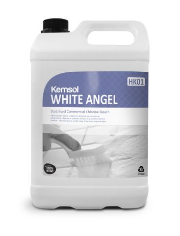 FK-WHIT05 Kemsol White Angel Chlorinated Bleach 5 Ltr