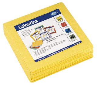 CTP6406 Pacific Hygiene Colourtex Textile Wipes - Yellow - 10 per pk