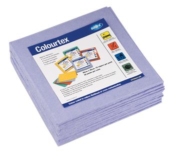 CTP6404 Pacific Hygiene Colourtex Textile Wipes - Blue - 10 per pk