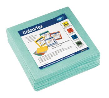 CTP6400 Pacific Hygiene Colourtex Textile Wipes - Green - 10 per pk