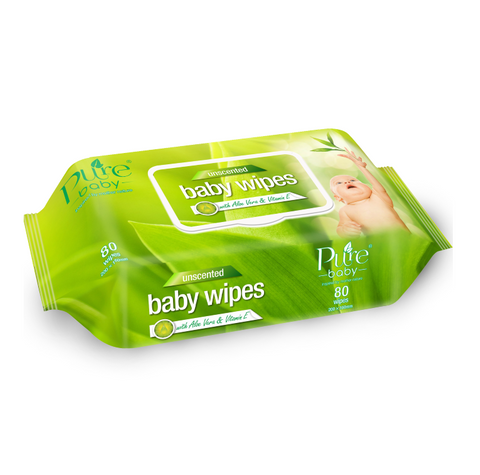 Pure Baby Unscented Wipes Pkt.80