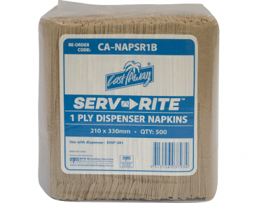 LCCA-NAPSR1B MPM Castaway Napkin Serv-Rite Brown 1ply 500 units per slve