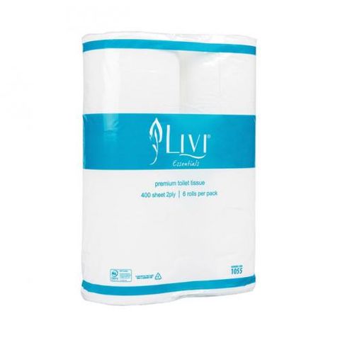 Livi Toilet Paper Unwrapped 400 sht 2ply 36 rolls per ctn