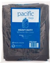 Pacific Hygiene 240 Ltr Wheelie Bin liners 25 units per slve