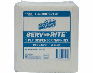 MPM Castaway Napkin Serv-Rite White1ply 500 per slve