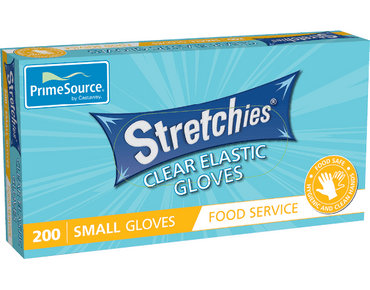 GLSEGS Glove Plastic Clear Stretchies Small 200 pkt