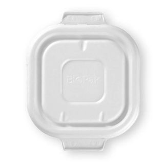 Biopak 280-630ml White Plant Fibre Takeaway Lid 50 units per slve