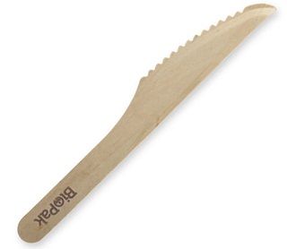 Biopak 16cm Wood Knife  100 units per pk