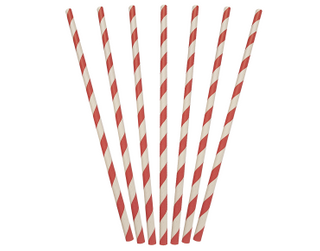 MPM Straw Regular Red/White Stripe Paper 250 units per pk