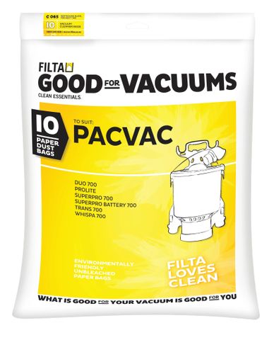 VACPAC-C065 Filta Pacvac Super Pro 700 Vacuum Bags Paper 10 pack