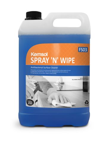 FK-SPRWP05 Kemsol Spray 'N' Wipe Antibacterial Cleaner 5 Ltr