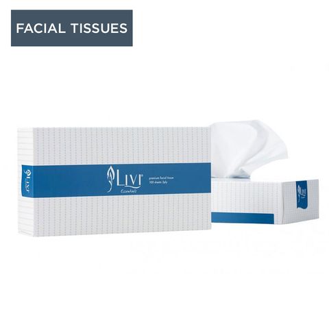 Livi Essentials Premium 2ply Facial Tissues 100pk
