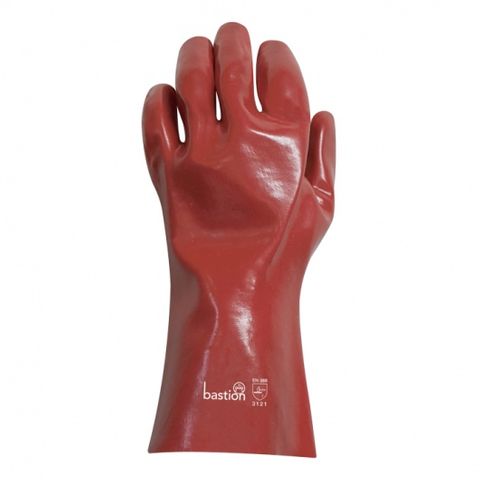 GL12825  PVC Red Gloves 270mm Size 10 XL