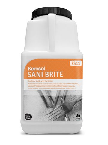 FK-SANBR4.5 Kemsol Sanibrite Cutlery Cleaner Sanitiser 4.5kg