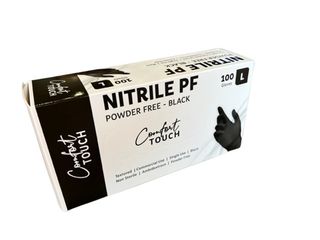 Comfort Touch Black Nitrile Glove Xtra Large P/F 100 per pk