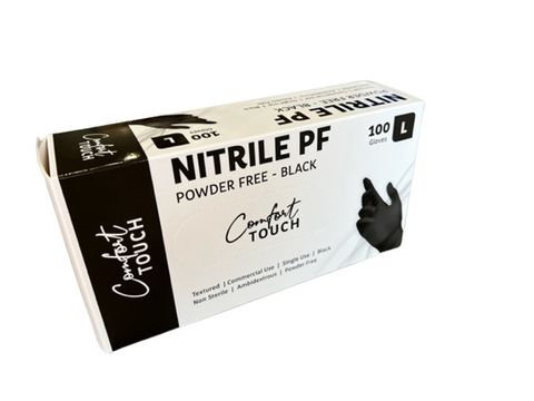 Comfort Touch Black Nitrile Glove Xtra Large P/F