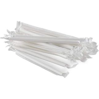 Hi IQ Sugarcane Straw Individually Wrapped 7mm 250mm Long 300 per pk