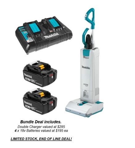 BUNDLE DEAL- Makita Vacuum+Charger+4x Batteries (LIMITED STOCK)