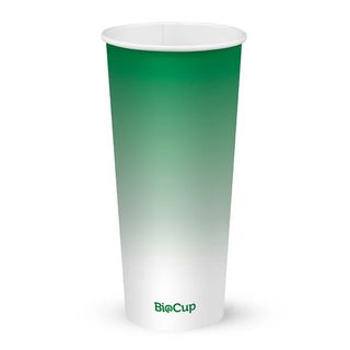 Biopak 700ml / 24oz (90mm) Green Cold Paper BioCup 25 units per slve