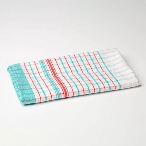 Tea Towel #10 Red / Green Check