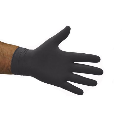 Pomona Black Nitrile Diamond Textured Glove PF Large