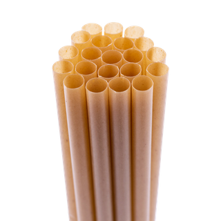 Hi IQ Sugarcane Straw Unwrapped 8mm x 210mm Long 50pack