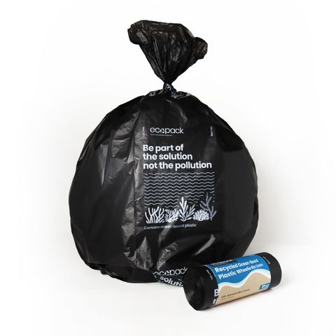 Ecopack Ocean-Bound Plastic/Recycled 120L Wheelie Bin Liners 25 per roll