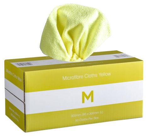 Matthews Microfibre Cloths Yellow  Dispenser Box 50 per box