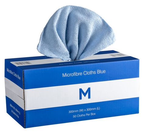 Matthews Microfibre Cloths Blue  Dispenser Box 50 per box