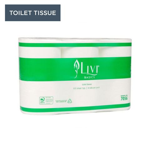 CS7056 Cottonsoft Livi Basics Toilet paper 1ply / 850 sht per roll