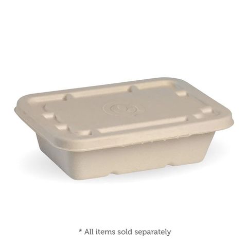 EB-LBL-N-SMALL Biopak 500ml & 600ml Natural Plant Fibre Takeaway Lid 125 units p