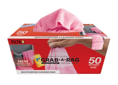 RAG-37777 Filta Grab-A-Rag Microfibre Rags Pink 50pk 300x300