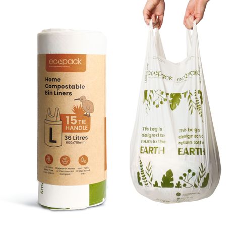 RUB-ED-2036 Ecopack Compostable Bin Liners 36L 15 Bags / Roll