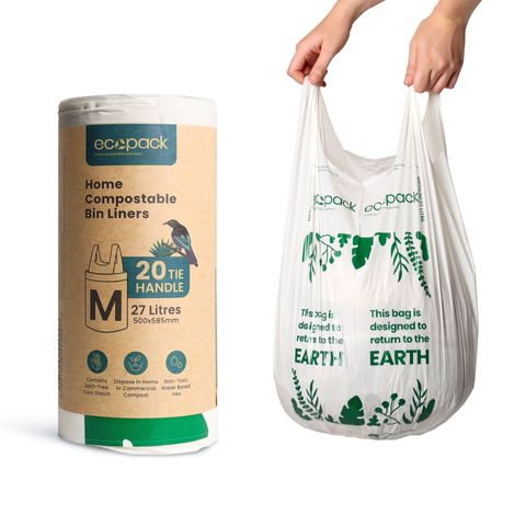 Ecopack Compostable Bin Liners 27L 20 Bags / Roll