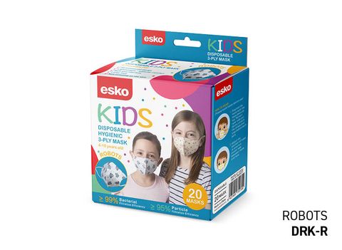 Kids 3 Ply Disposable Mask Robot 20 per box