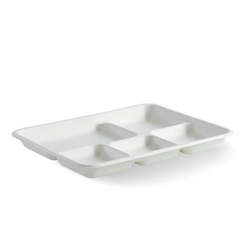 Biopak 5-Compartment Plant Fibre Tray 125 units per slve