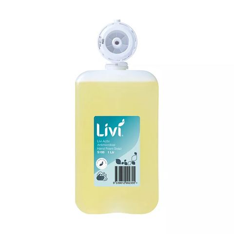 CSS100 Cottonsoft Livi Active Antimicrobial Foaming Hand Soap 1Ltr