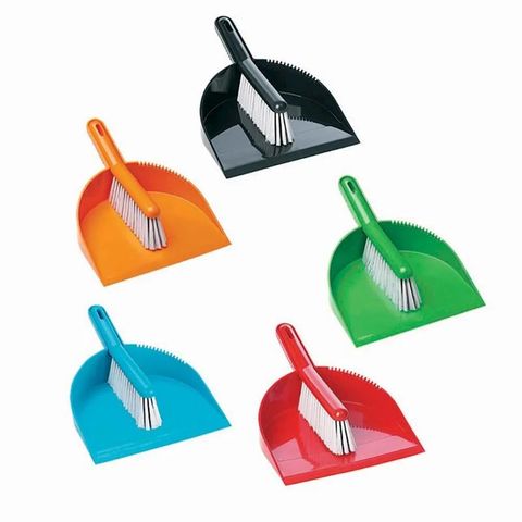 Raven Deluxe Dust Brush and Pan Set Yellow
