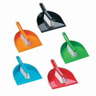 Raven Deluxe Dust Brush and Pan Set Red
