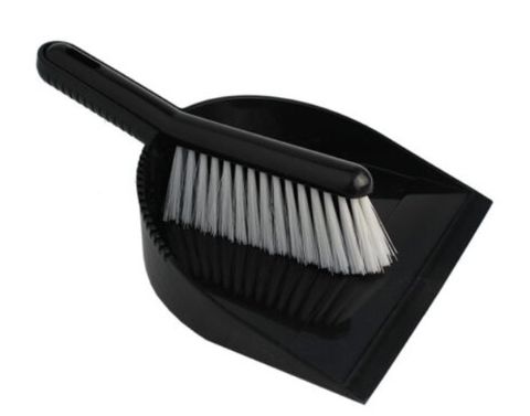 Raven Deluxe Dust Brush and Pan Set Black